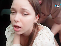 2 – Stepsister Paid With A Blowjob For A Ride. Fucked In The Car – Deluxe Bitch