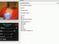 20yo nerdy girl with glasses plays a sex game on chat roulette