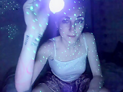 Blacklight Space Pussy – Striptease And Masturbation