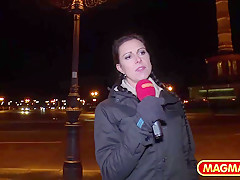 busty German milf with big tits enjoys sex in public