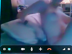 Busty girl rubs herself to orgasm for her bf on skype