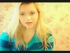 Cute blonde girl has cybersex with her bf on skype