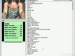 Nerdy glassed girl plays a sex game on chat roulette