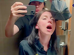 Risky Public Sex In The Toilet Fucked A Mcdonalds Worker Because Of Spilled Soda! – Eva Soda