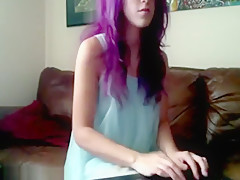 Studding emo teen 18+ girl plays with her cunt